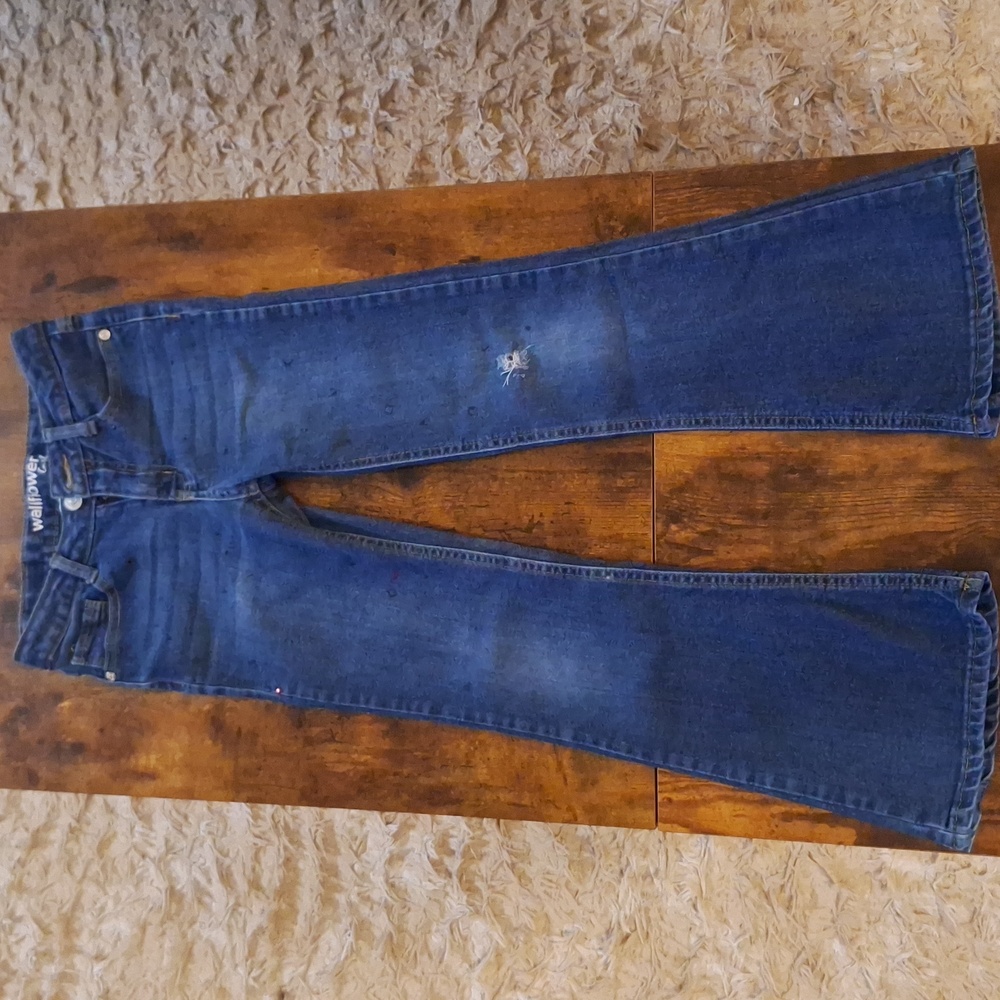 Wallflower Women's Classic Blue Wide Leg Jeans